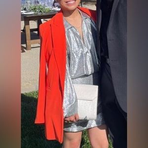 Ramy Brook silver v neck dress